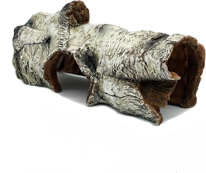 JIHAQUA Aquarium Resin Bark Terrarium Decor, Lizard, Snake or Reptile Hide | Lizard, Spider and Aquarium Fish Hide Cave (Medium Bark A)
