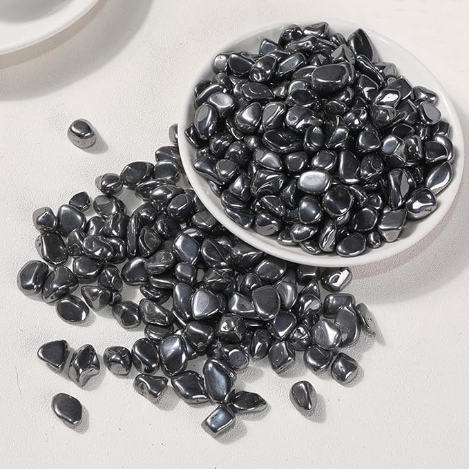 Erliway 100g Natural Terahertz Crystal Chips 7-9mm Tumbled Stones | Small Crushed Crystal Stone, Polished Crystals Chips for Fish Tank, Healing Tumbled Rocks for Reiki Jewelry Making Home Décor
