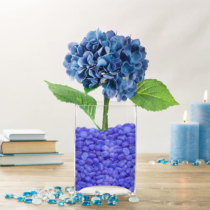 QYGL Sea Glass Stones - 0.9LB Cobalt Blue Frosted Glass Pebbles Gemstones | Perfect for Aquarium Rocks, Fish Tank Gravel, Vase Fillers, DIY Crafts, and Home Decor