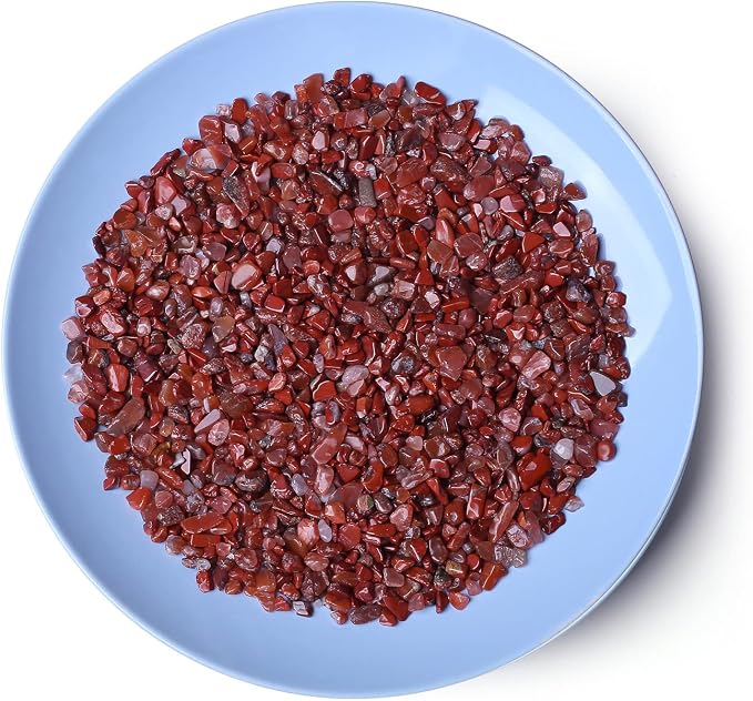 LAIDANLA Red Agate Crushed Stone Crystal Chips Bulk Natural Gemstones Healing Reiki Crystals Mini Quartz Vase Filler Aquarium Gravel 100g