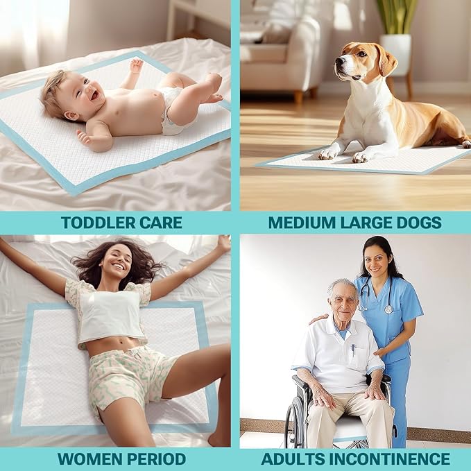 CLEAN SPACES 100 Count Disposable Bed Pads for Adult 36" x 36", Chucks Pads Underpads Bed Liner for Incontinence, Extra Large Puppy Pads / Dog Pee Pads / Wee Wee Pads for Training, XL