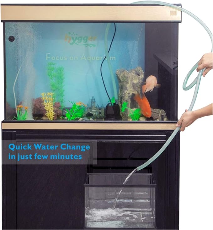 hygger 400 GPH Quick Water Change Aquarium Pump Submersible Fountain Water Pump Fish Tank Pond Drain Transfer Pump with 3 Adaptors