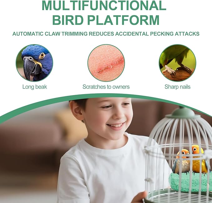 2pcs Ice-Cream Shape Bird Beak Grinding Stone, Bird Cage Perch Parrot Perch Stand Platform Foot Claw Trimmer Grinder Trimming & Chewing Toys Accessories for Budgies Cockatiels Parakeets Conures