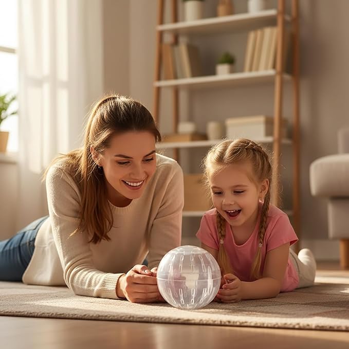 1Pc White-Transparent Plastic Silent Hamster Ball, Exercise Ball for Small Animals, Spinner Hamster Running for Sugar Gliders Small Mice Gerbils Hamsters (Dia. 5.71 inche)