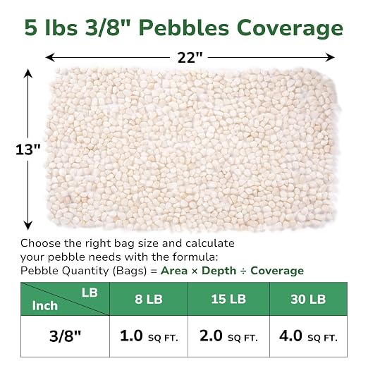 GreatBuddy 5-lb Decorative Rocks for Indoor Plants, 3/8" White Pebbles, Small Rocks for Potted Plants, Succulent, Vases, Aquariums, Fish Tanks, Garden Landscaping, Natural Polished