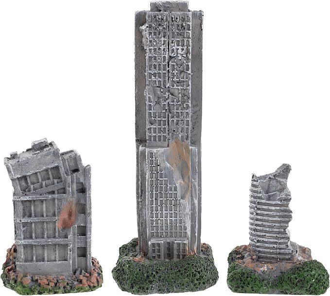 Totority Aquarium Ruins Decorations 3Pcs Fish Tank Hideout Decor Fish Tank Castle Decoration Resin Aquarium Decorations Buildings City Model Buildings for Shrimp and Underwater Landscaping 5.51 in