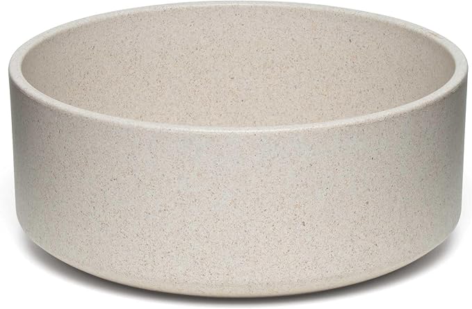 Loving Pets - Dolce Bamboo - Eco-Friendly Pet Bowls & Dishes for Dog, Cats, Puppy Food and Water Dish -Sustainable and Dishwasher Safe, Made with Real Bamboo (Small, Oat-Beige)