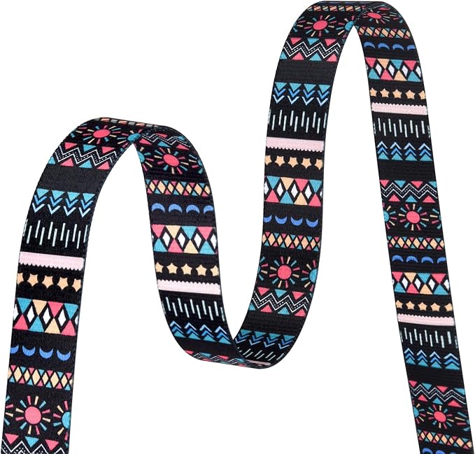 MarukoPet Dog Collar and Leash Set, Adjustable for Small Medium Large Dogs Puppy, Cute Design with Bohemia Floral Tribal Geometric Patterns Boys Girls Dog Collar(Black Bohemia Set,XS)