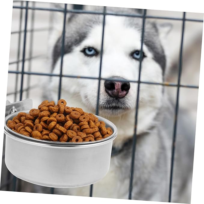 POPETPOP Stainless Steel Hanging Pet Bowl for Birds Cats Dogs Resistant Coop Cup Easy to Install Dishwasher for Cages and Crates