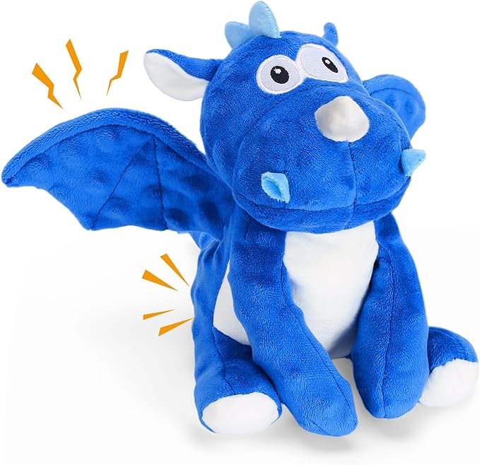 loncoldy Plush Dog Toys, Tough Chew Toys for Dogs, Crinkle Stuffed Squeaky Toy for Small Medium Large Breed, Interactive Plush Toys to Keep Them Busy, Cute Dinosaur Dog Toy, Pet Toys