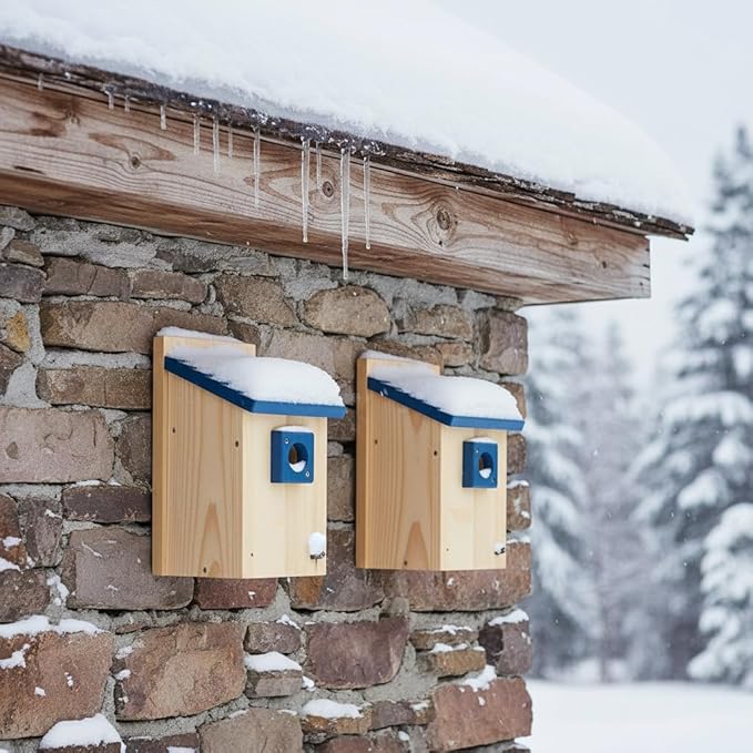2pk XXXLL Bluebird Houses for Outside,Heavy Duty Western Red Cedar Audubon Bird House for Outdoor,Wall Pole Mountable,1.5” Metal Guard Hole 13/16" Thick, Assembling Need, 2026 Updated Version(A)