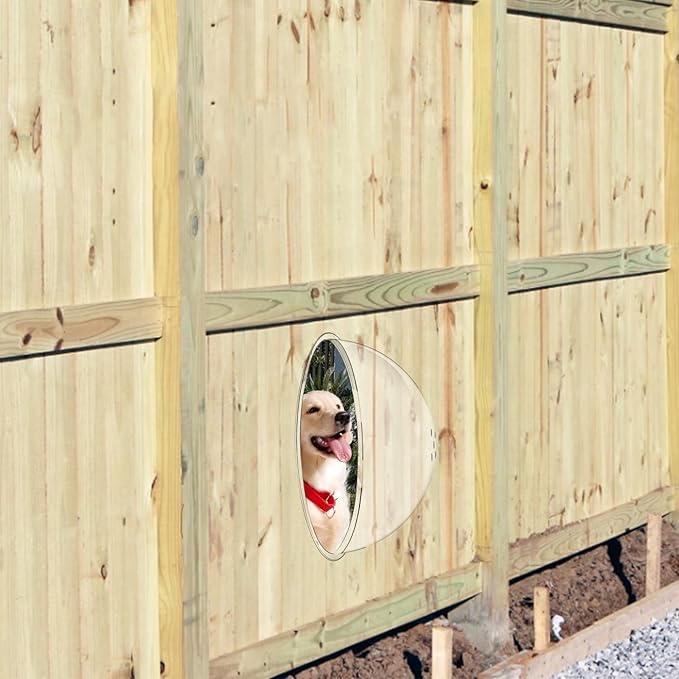 2 PCS Dog Fence Window with Air Holes, Clear Acrylic Pet Dome View, Bubble Peek Window Playground Doggie Fence Window, Inside Length 11.8 Inch and Deep 6 Inch, for Dog Cat Transparent