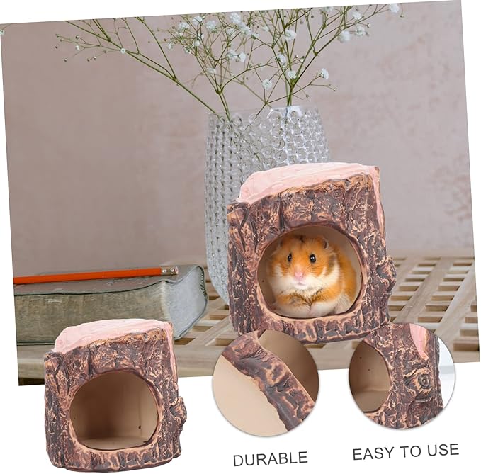 Kisangel 1piece Pet Hideout Hut Ceramic Hamster Nest Decorative Bed Small Pet Hideaway