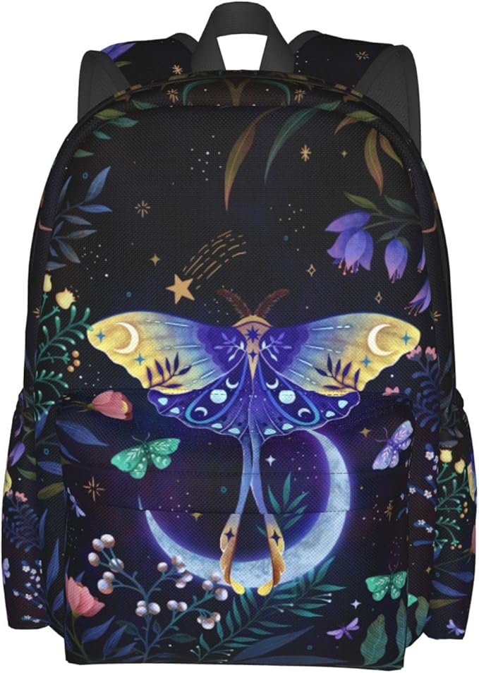 Moon-Moth Backpack for Women 16.7 inch Travel Casual Laptop Backpack Lightweight Waterproof Durable Hiking Daypack