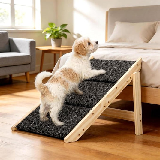 Dog Ramp,2-in-1 Foldable Pet Stairs for High Beds, 3 Steps Dog Steps | Upgraded Anti-Slip Features, Suitable for Couch, Car, Bed and Joint-Friendly Senior Durable Dog Stairs