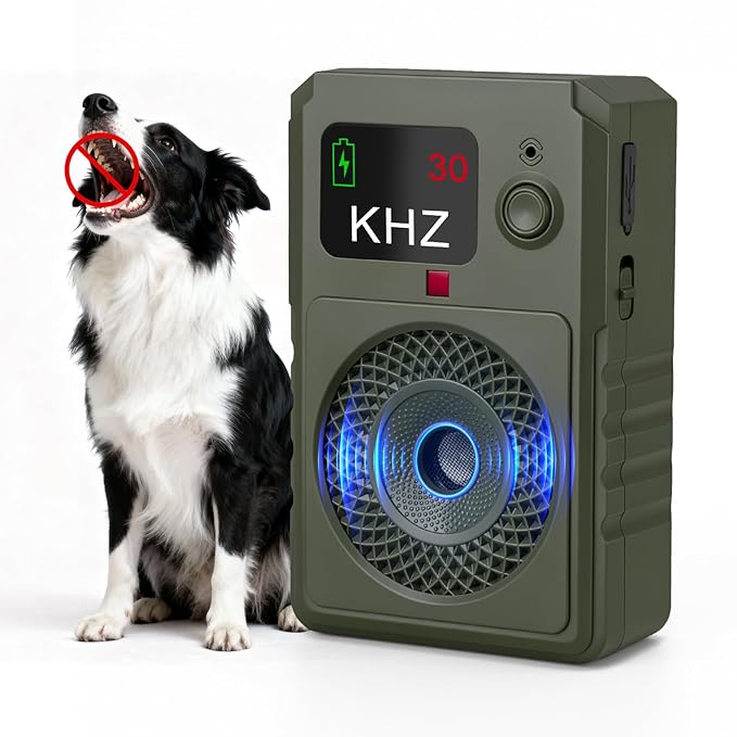 Dog Bark Deterrent Devices 2026 New Updated Anti Barking Device for Dogs Automatic Ultrasonic Bark Box with LED Screen, 50ft Range Wall-Mountable, Rechargeable Dog Silencer for Indoor Outdoor