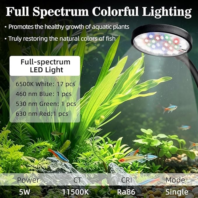 DaToo 1 Gallon Mini Fish Bowl Kit Impact-Resistant Plastic Aquarium Starter Kits with USB Filtration System and Lighting for Betta Fish Tank Goldfish Bowl Tabletop or Desktop Display