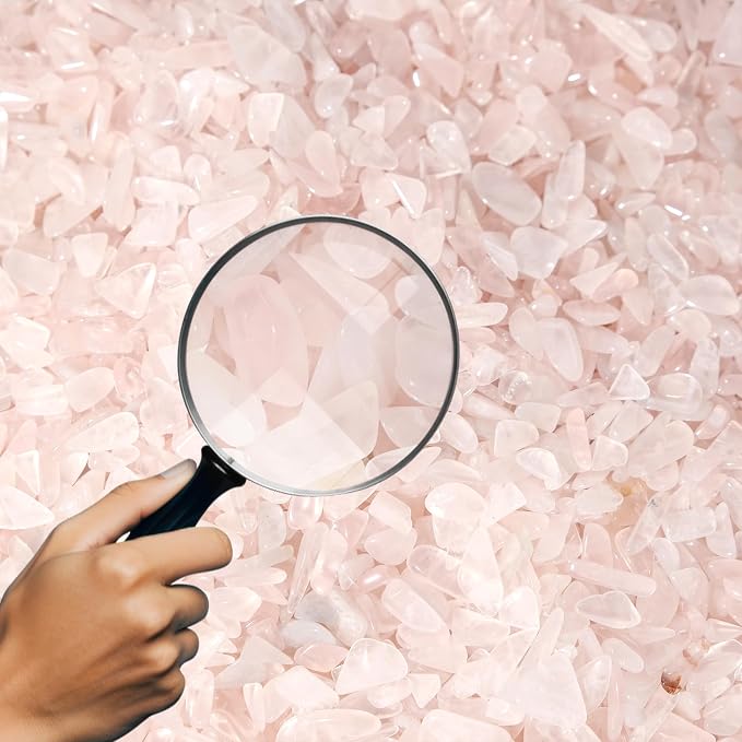 Rose Quartz & Clear Quartz Chips Bulk 2lbs, 2400+ Pieces, 5-8mm Gemstones
