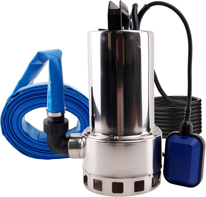 1.5HP 4000GPH Sump Pump, Submersible Water Pump with Float Switch