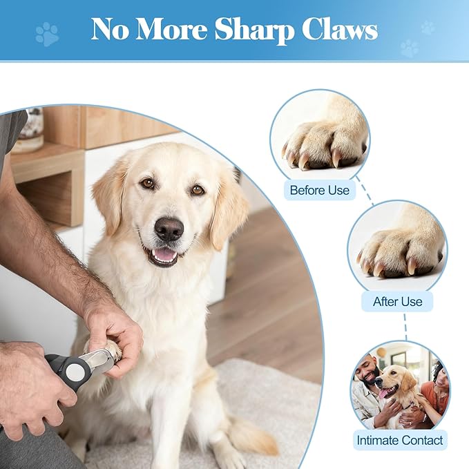 Swihauk Heavy Duty Dog Nail Clippers and Trimmers, Professional Pet Nail Clippers with Nail File for Dogs Cats Small Animal, Claw Clippers with Safety Guard to Prevent Over-Cutting, Gray