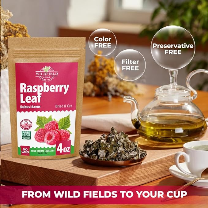 4 oz. Raspberry Leaf Tea Rasberry Leaf Herbs (Rubus Idaeus Folium) - 113g Rasberry Leave Tea Hojas De Frambuesa