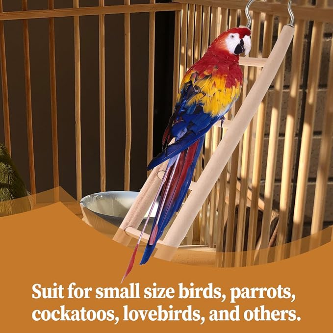 4 Pcs Wooden Bird Ladder Bird Toys for Parakeets Ladder Climbing Parakeet Toys Hanging Birds Ladders for Cage Cockatoo Toy for Parrots, Cockatoo, Lovebirds