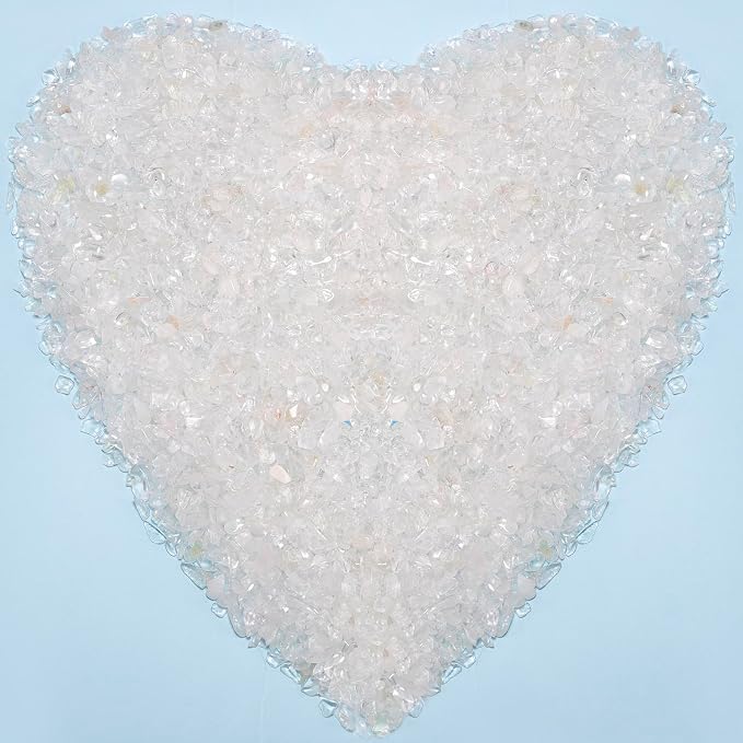 1LB Crystal Chips Stone Clear Quartz 3-5mm Mini Decorative Rock | Crushed Crystal Quartz Bulk,Irregular Polished Rocks for Fish Tank,Vases Filler,Succulent Plants Decor,Aquarium Gravel Rocks