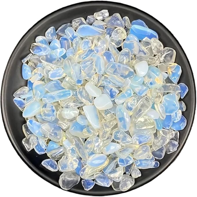 Erliway 100g Natural Opal Crystal Chips 7-9mm Tumbled Stones | Small Crushed Crystal Stone, Polished Crystals Chips for Fish Tank, Healing Tumbled Rocks for Reiki Jewelry Making Home Décor