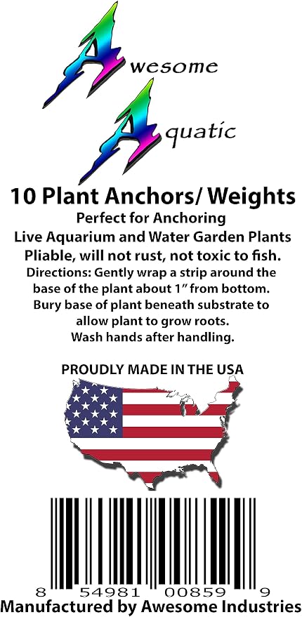 Awesome Aquatic Aquarium Plant Weights, Fish Tank Anchors, Lead Ribbon, 10 | Secure plants • Easy to shape • Holds stems in place • Prevents floating • Aquascaping essential