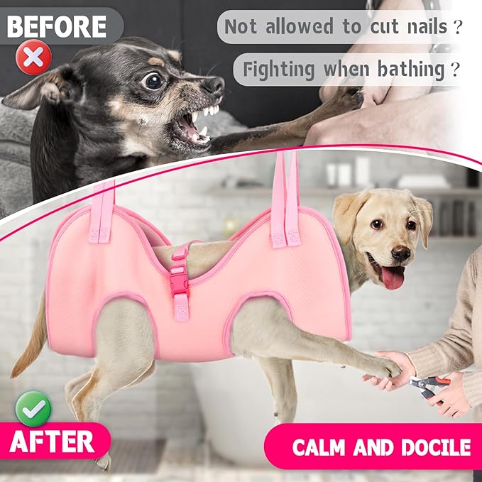 Supet Dog Grooming Hammock for Dog and Cat, Relaxation Pet Grooming Sling Helper, Breathable Pet Grooming Hammock for Nail Trimming, Ear/Eye Car with Nail Clippers/Trimmers/Scissors