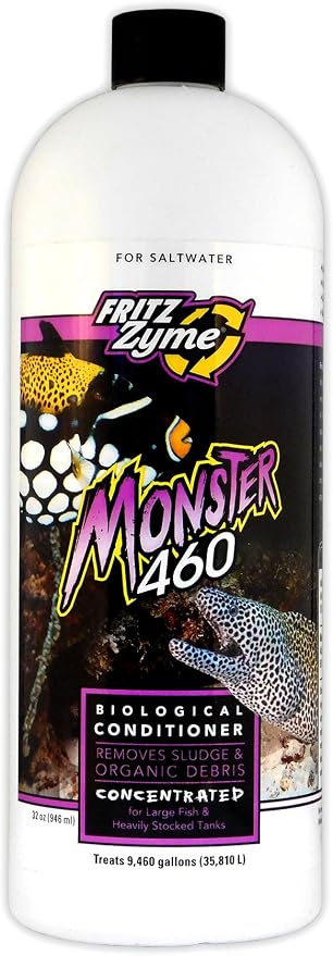 Fritz Aquatics 76032 FritzZyme Monster 460 Concentrated Biological Conditioner for Salt Water Aquariums, 32-Ounce
