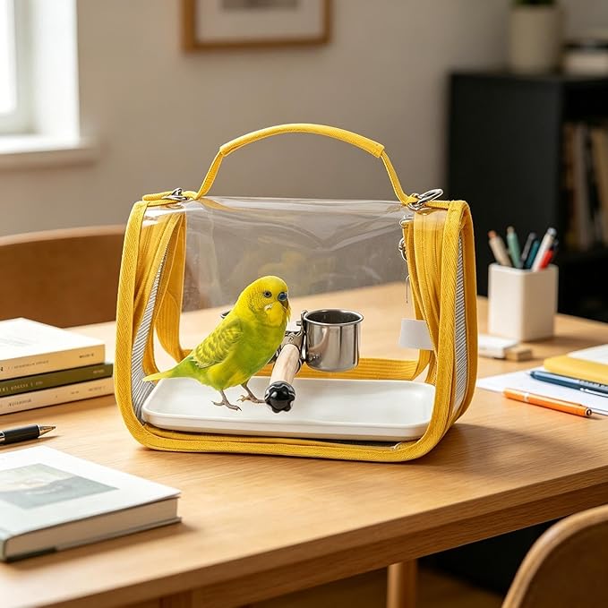 Bird Backpack Carrier - Transport Tote with Perch for Bird | Lightweight Parakeet Cage,for Parrot Parakeet Cockatiel Conure Cockatoo Outdoor Travel Camping Road Trip Vacation