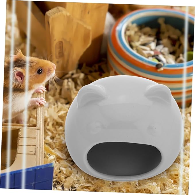 Ceramic Hamster Hideout Cozy Small Animal House for Hamsters Gerbils and Chinchillas Washable Nest Cave Comfortable Sleeping Space for Small Pets Versatile Design