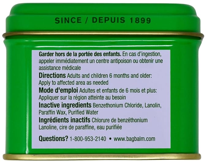 Bag Balm Vermont's Original Moisturizing for Dry Skin, Chapped Lips, Cracked Heels, Dog Paw Pads + More. 118 ml (4 oz) Tin (1)