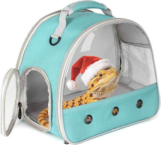 Bearded Dragon Carrier,Lizards Travel Bag, Small Animal Travel Carrier for Hedgehog Rat Parrot Bird, Portable Guinea Pig Travel Carrier for 2