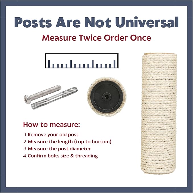 TRIXIE Replacement Sisal Post for Cat Scratching Posts, Backup Scratcher for Indoor Cat Furniture, Trees and Towers, 3.5 in x 11.8 in (9 x 30 cm)