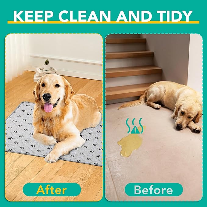 FURWEY 5 Pack Large 36"X41"Washable Pee Pads for Dogs Super Absorbent Dog Training Pads Non-Slip Waterproof Pet Training Pads Mats Whelping Pads for Dogs Cats Puppy