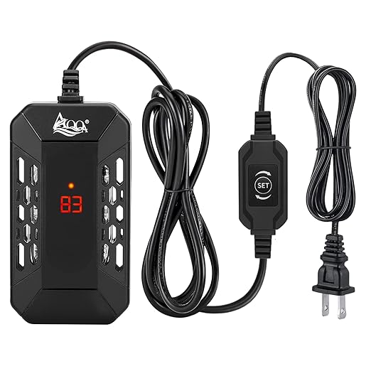 AQQA Aquarium Submersible Heater for Fish Tank,HD Temperature Display and Built-in Thermometer,External Controller Temperature Control Range 59℉-93℉,Safety Control Protects 150W
