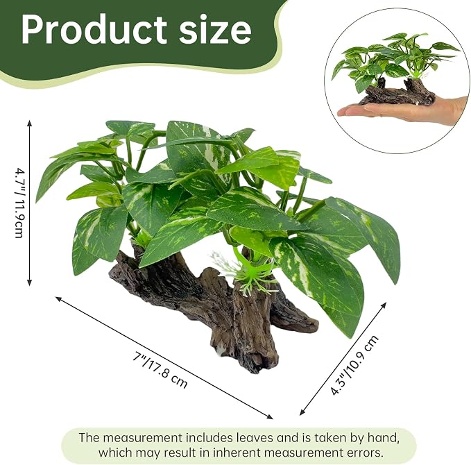 Fish Tank Decor, Aquarium Plants, Reptile Tank Accessories | Artificial plant decorations for aquariums and amphibian habitats, providing both hiding spots and decoration. Type-C