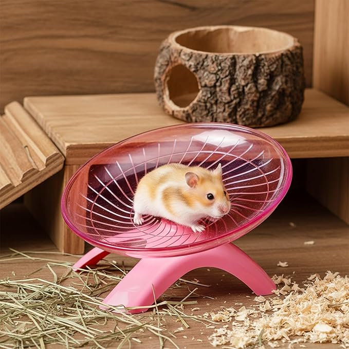 Foraineam 3 Pieces Silent Hamster Wheel, Hamster Flying Saucer, Quiet Spinner Running Exercise Wheels for Dwarf Hamsters, Gerbils, Mice, Hedgehogs, Guinea Pigs and Other Small Pets