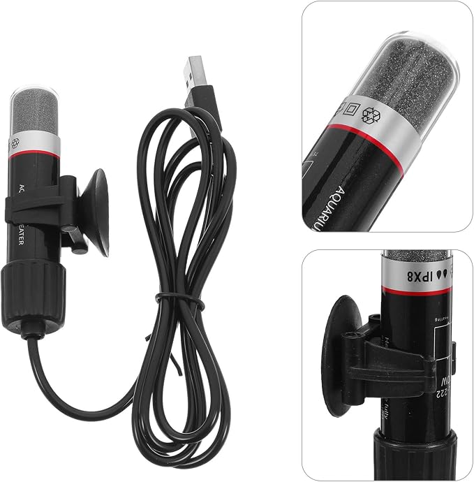 GALPADA 2pcs Aquarium Heater 10w USB Mini Submersible Fish Tank Heater for 5l Betta Tank, Silex Glass Material with Spacesaving Design and Consistent Temperature Control for Home