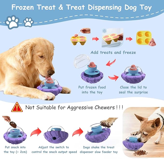 YINEYA Interactive Dog Toy, Feeder Toy with Adjustable Treat Dispensing & DIY Frozen Treats, Dog Enrichment Toys to Keep Them Busy and Mental Stimulation