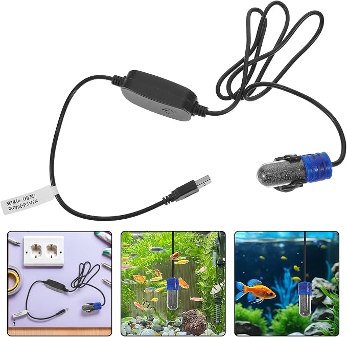 Small Aquarium Heater for Fish Tank with Adjustable Temperature, Compact and Space-Saving Design, Black Mini Betta Fish Bowl Water Heater for Aquatic Environments and Travel