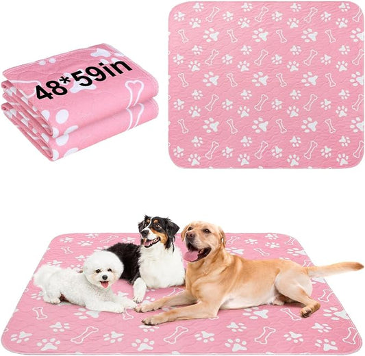 BEAUTYZOO 2 Pack Washable Pee Pads for Dogs, Reusable Puppy Pads for Potty Training, Waterproof Super Absorbent Wee Wee Pads for Dogs Non-Slip, Pet Whelping Mats Playpen Dog Crate Floors, 48IN x 60IN