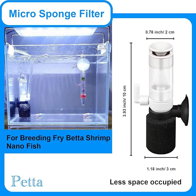 USB Oxygen Air Pump for Aquarium, Quiet Mini Air Pump with 1 Sponge Filter, 1 Air Stone for Shirmp Nano Fish Tank & Transporting Aquatic PA152-1