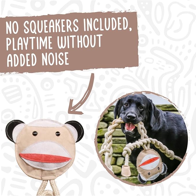 HuggleHounds Durable, All-Natrual Rope Knotties, Dog Toy