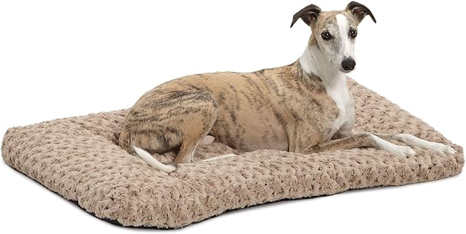 MidWest Homes for Pets Intermediate QuietTime Deluxe Mocha Ombre Swirl Plush Pet Bed, Machine Washable, Non-Skid Bottom, Soft Crate Mat for 36-inch Crates