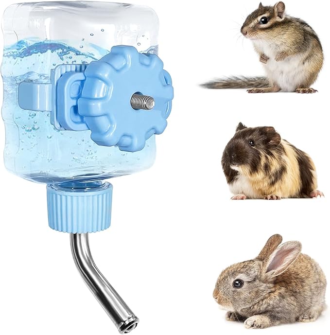 Vannon Small Animal Water Bottles 6oz (177.42ml) Clear Water Dispenser for Rabbit, Guinea Pig, Chinchilla, Ferret, Hedgehog - BPA Free