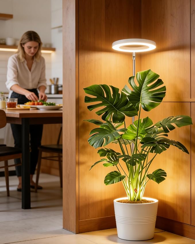 Plant Grow Light, LED Growing Light Full Spectrum for Indoor Plants,Height Adjustable, Automatic Timer, 5V Low Safe Voltage,Idea for Large Plant Light
