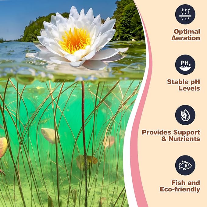 Aquatic Plant Soil & Aquarium Soil, Natural Organic Substrate for Water Plants - Safe for Fish, Nutrient-Rich Clay Base for Lotus & Water Lily (AquaticSoil, 6.6 LBS)